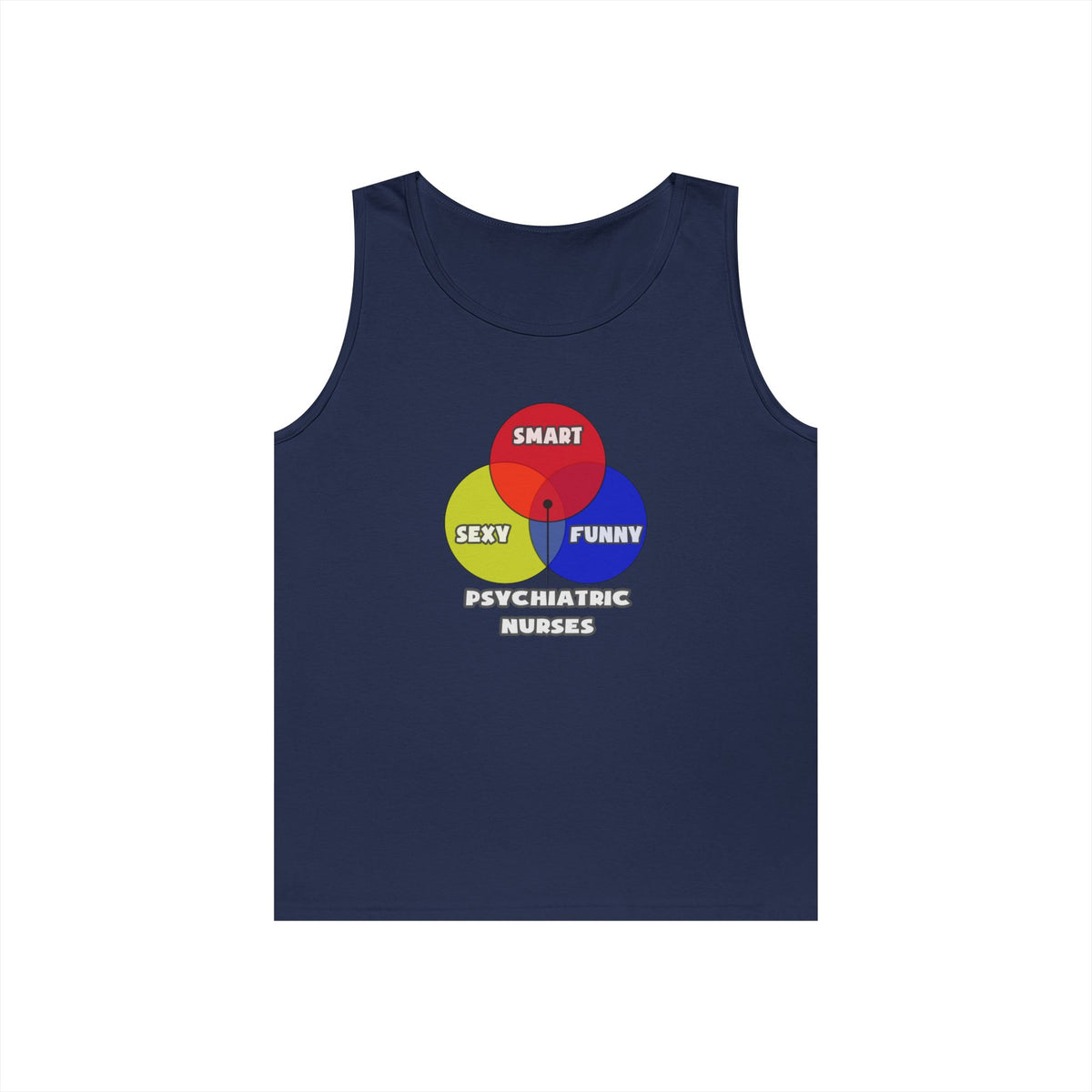 Venn Diagram .. Psychiatric Nurses - Unisex Heavy Cotton Tank Top