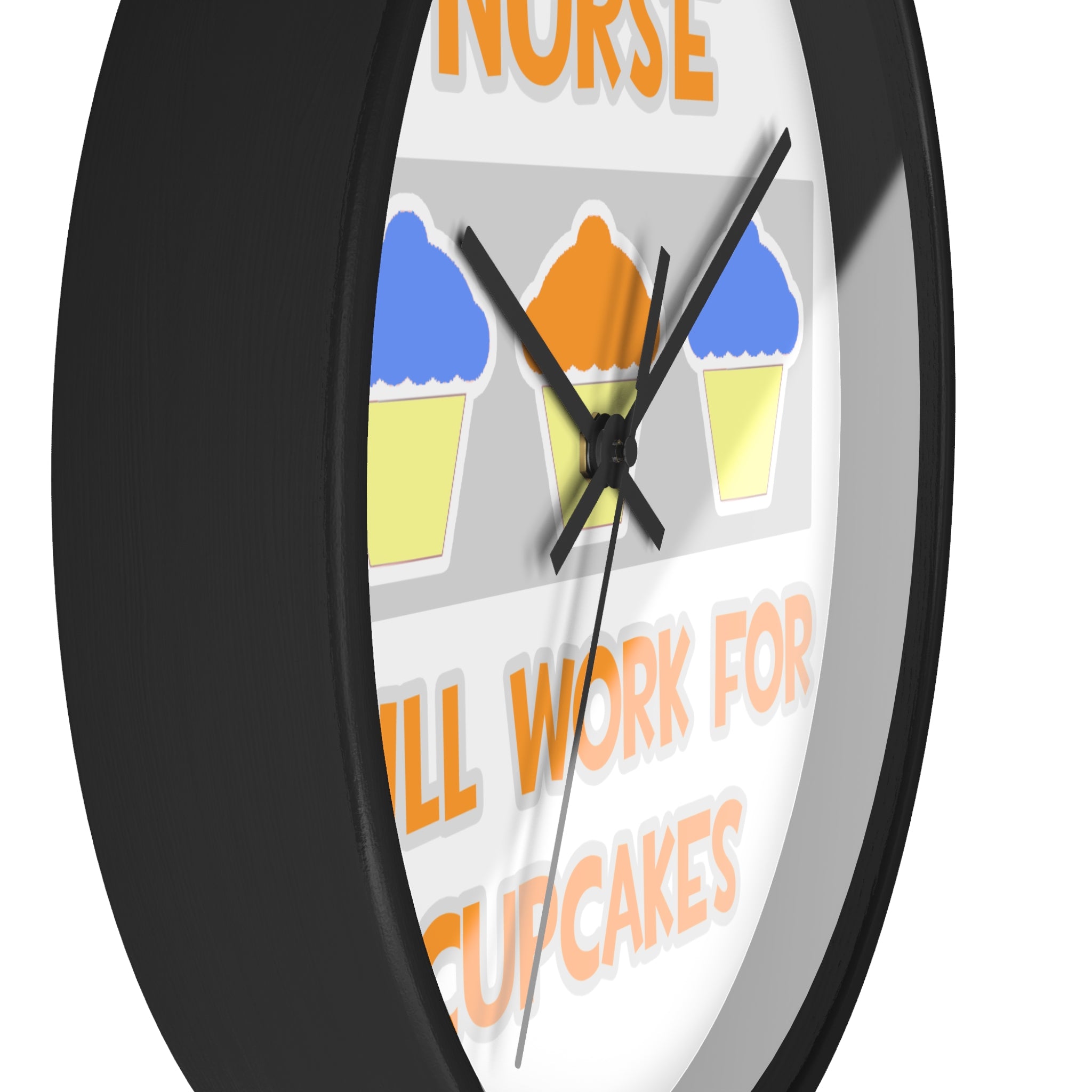 Nurse ... Will Work For Cupcakes - Wall Clock