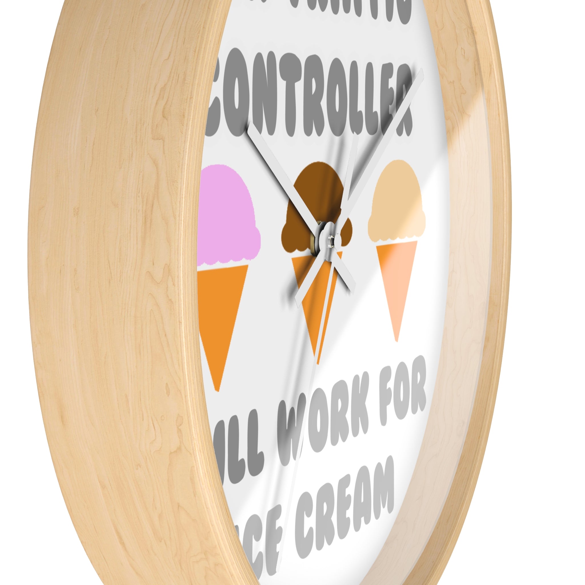 Air Traffic Controller ... Will Work For Ice Cream - Wall Clock