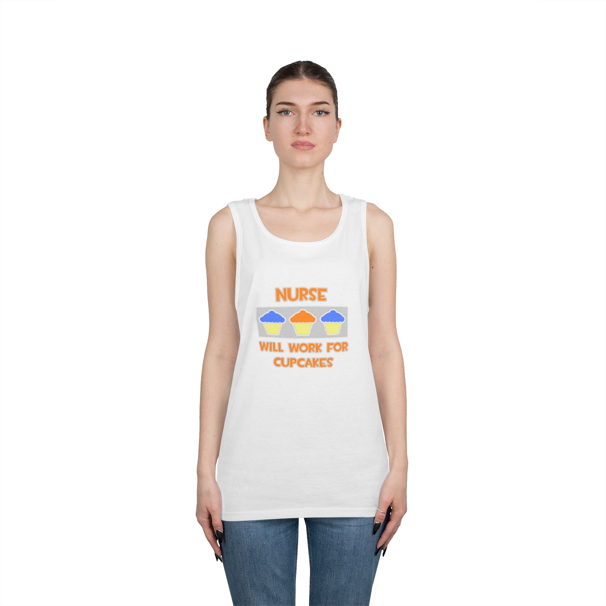 Nurse ... Will Work For Cupcakes - Unisex Heavy Cotton Tank Top