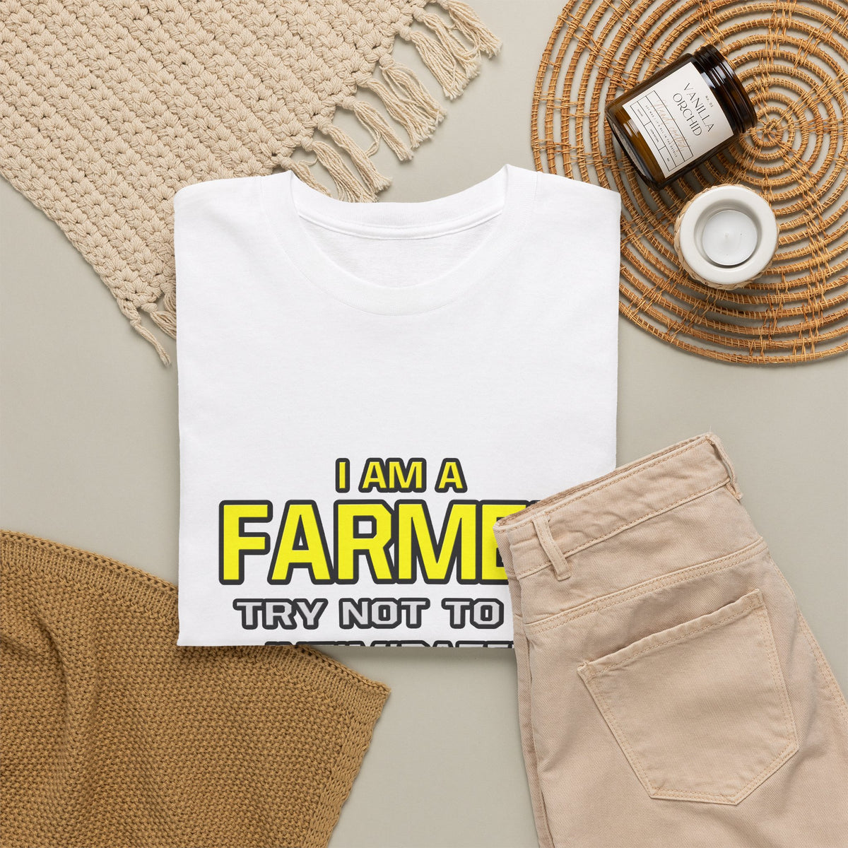 Farmer...Superior Intelligence - Unisex Heavy Cotton Tee