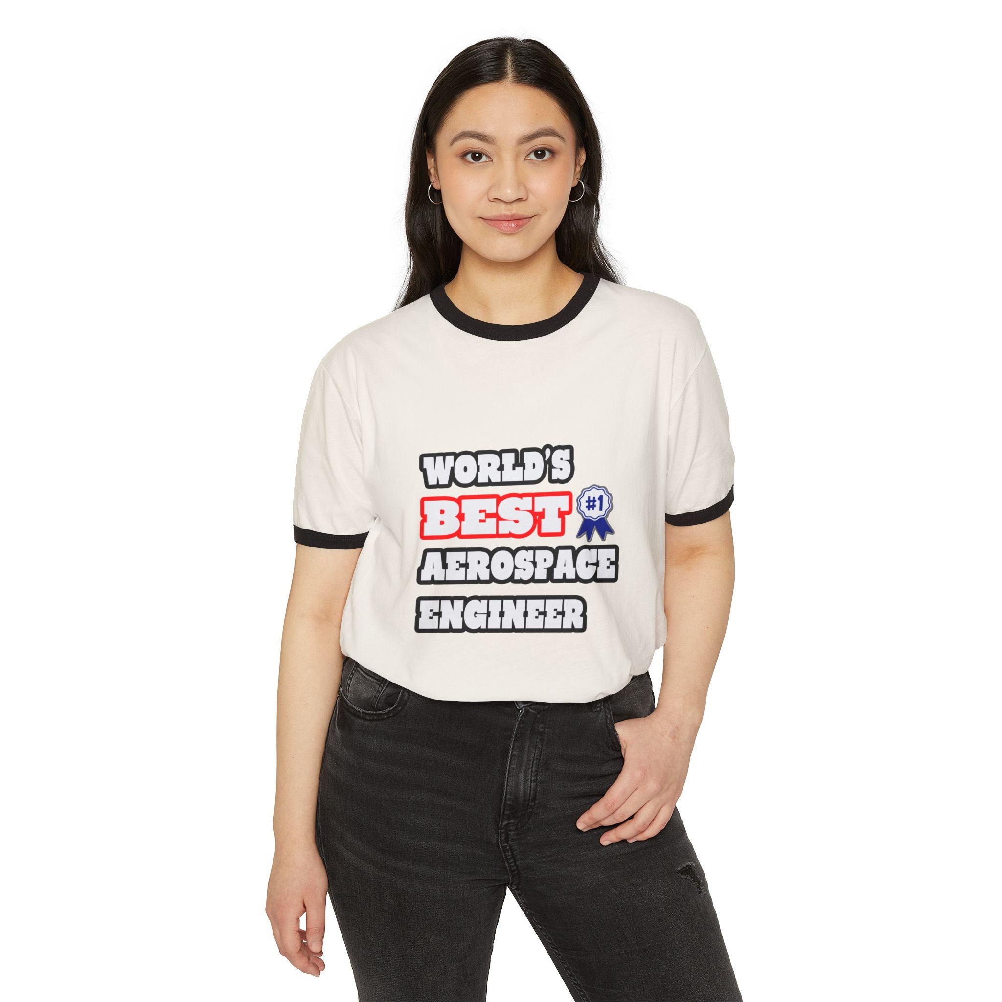 World's Best Aerospace Engineer - Unisex Cotton Ringer T-Shirt