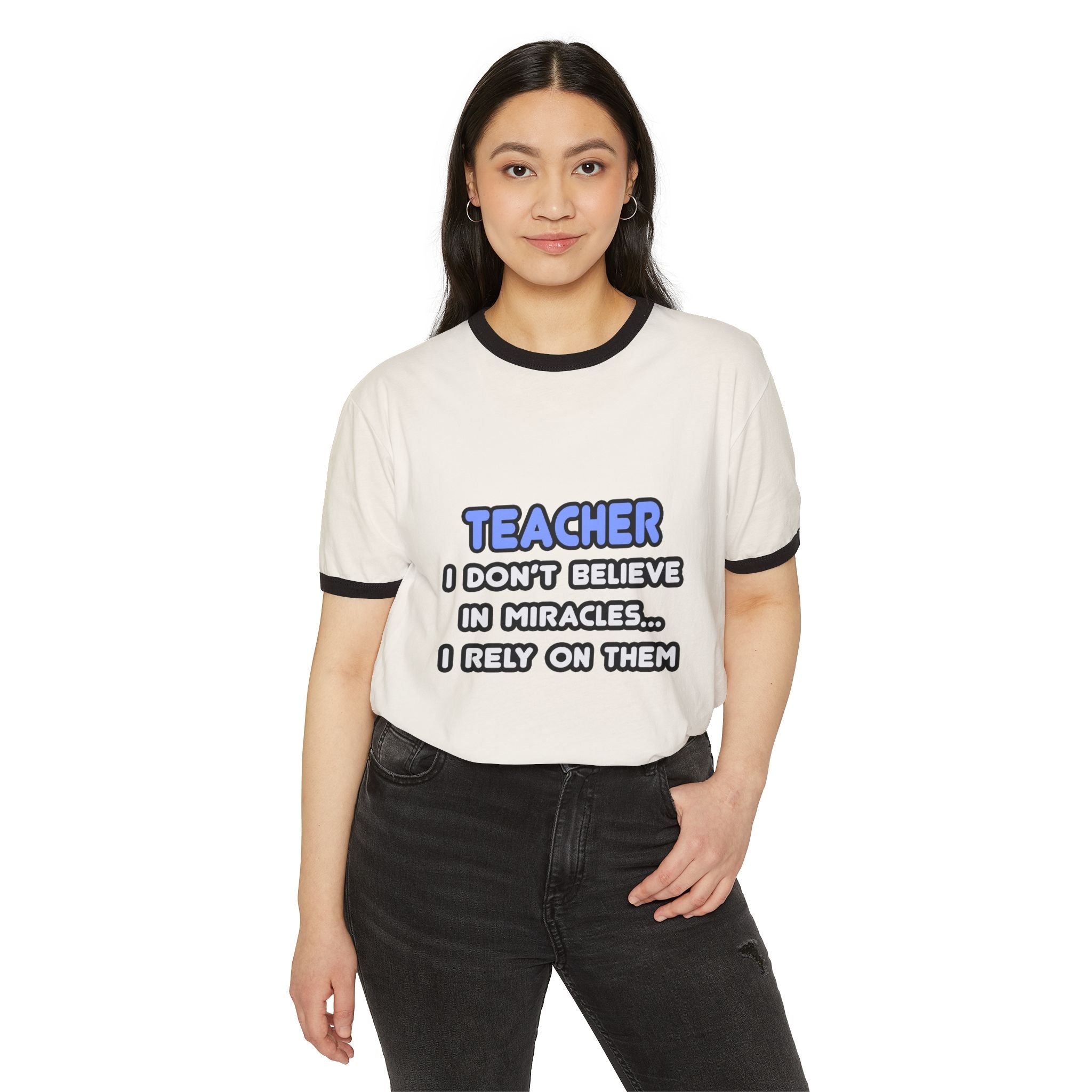 Miracles and Teachers - Unisex Cotton Ringer T-Shirt