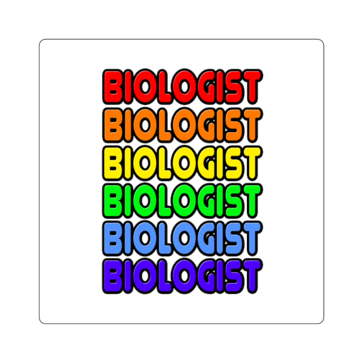 Rainbow Biologist - Square Stickers