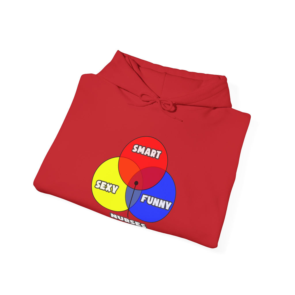 Venn Diagram .. Nurses - Unisex Heavy Blend™ Hooded Sweatshirt