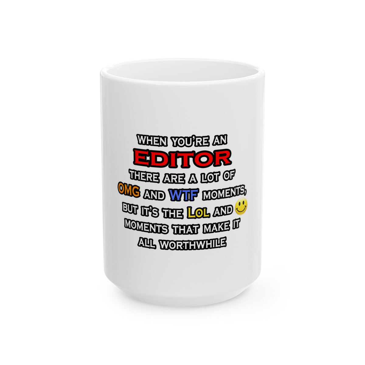 Editor ... OMG WTF LOL - Ceramic Mug, (11oz, 15oz)