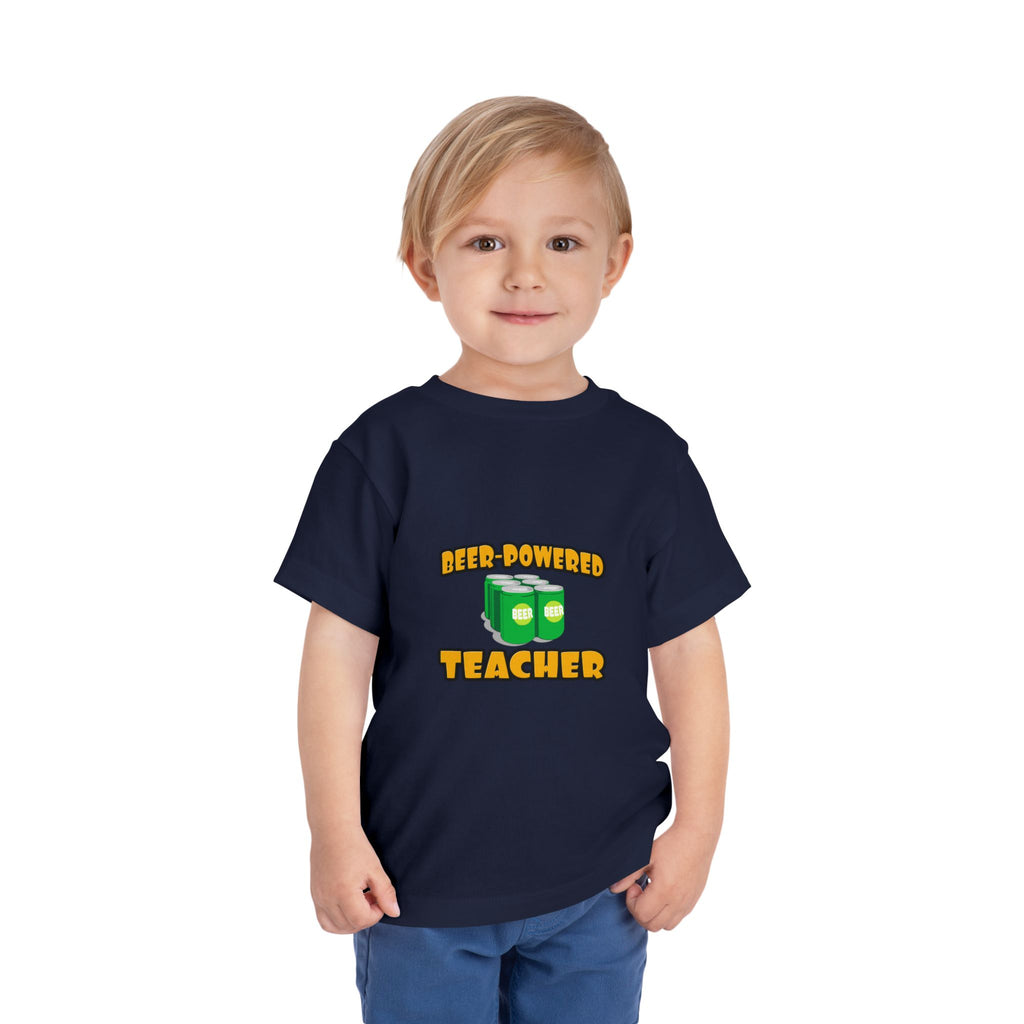 Beer Powered Teacher - Toddler Short Sleeve Tee