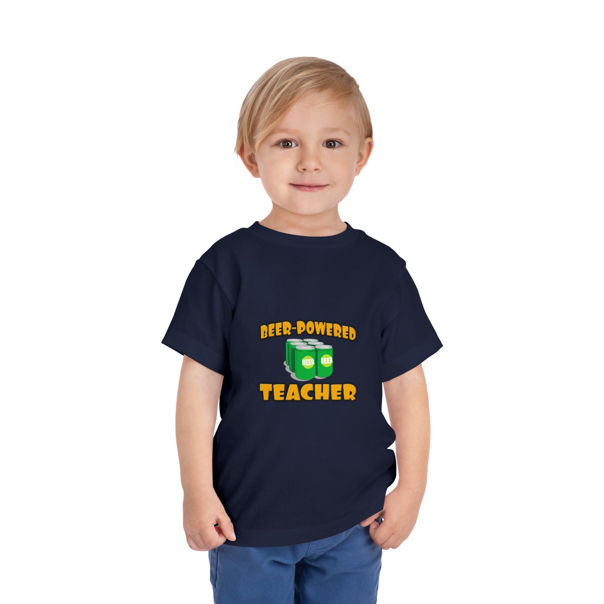 Beer Powered Teacher - Toddler Short Sleeve Tee