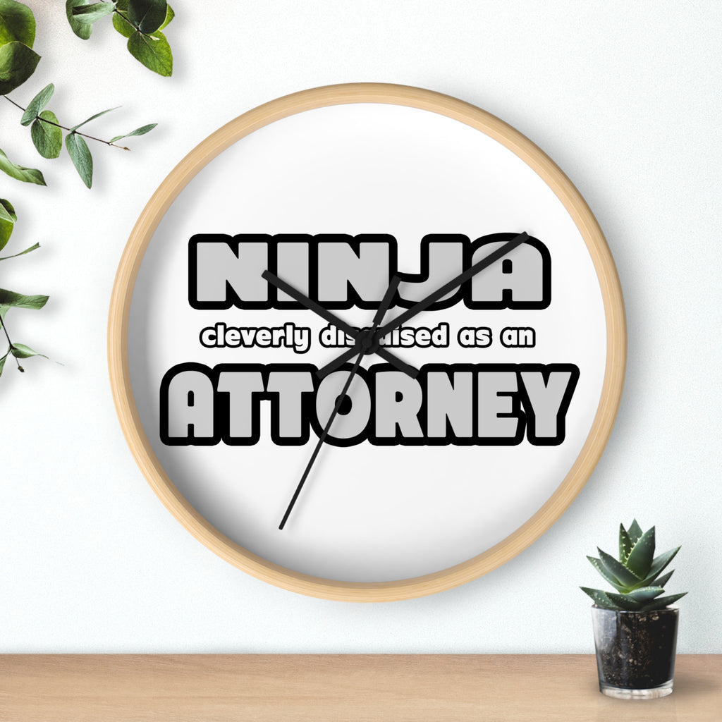 Ninja Cleverly Disguised As An Attorney - Wall Clock