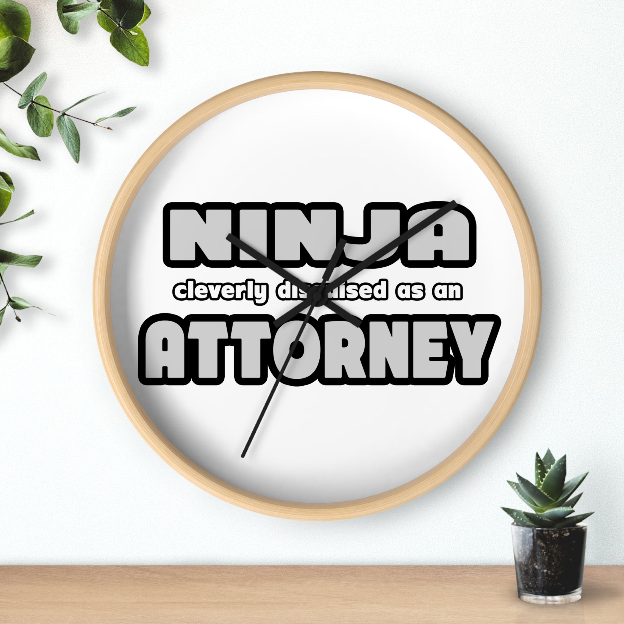 Ninja Cleverly Disguised As An Attorney - Wall Clock