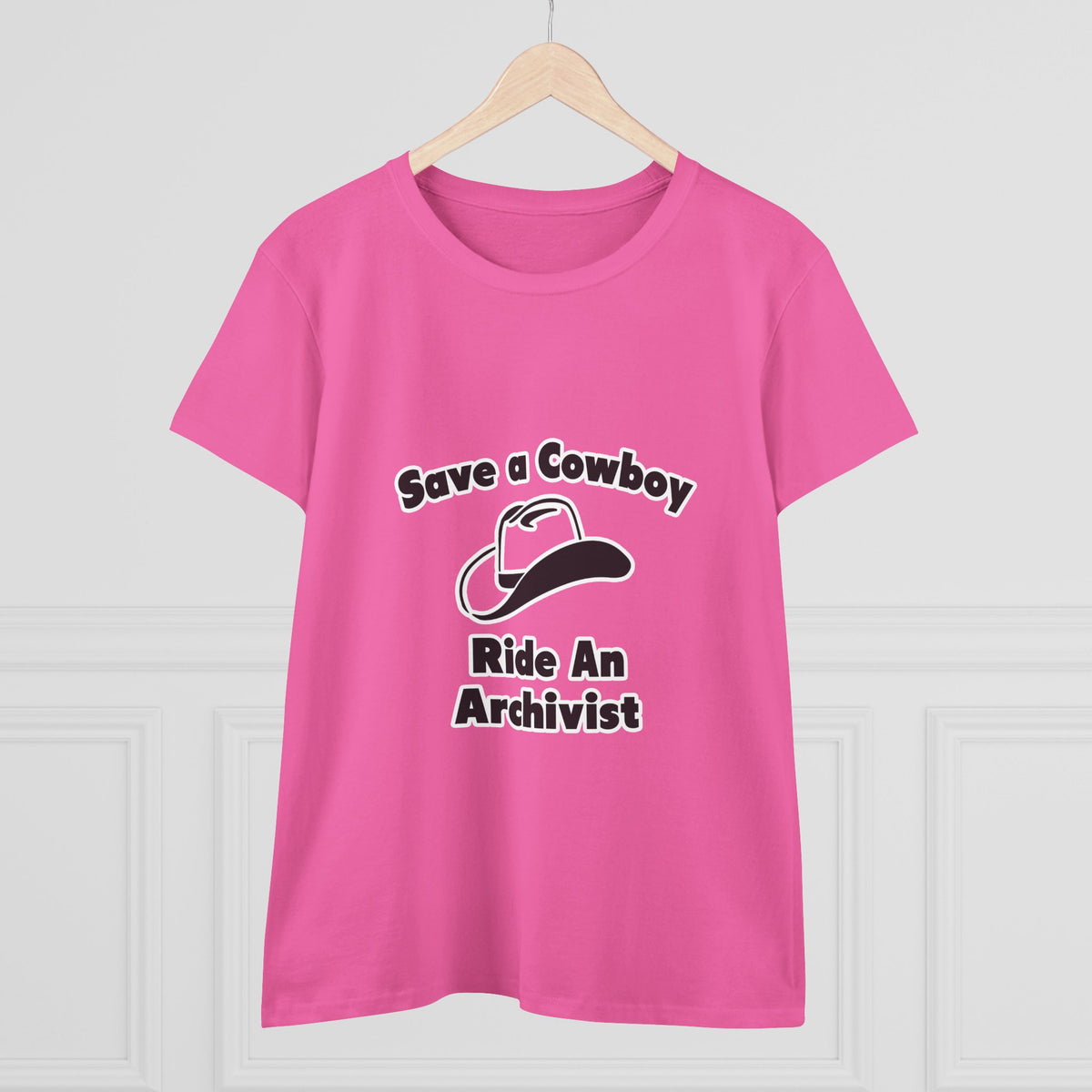 Save a Cowboy .. Ride an Archivist - Women's Midweight Cotton Tee
