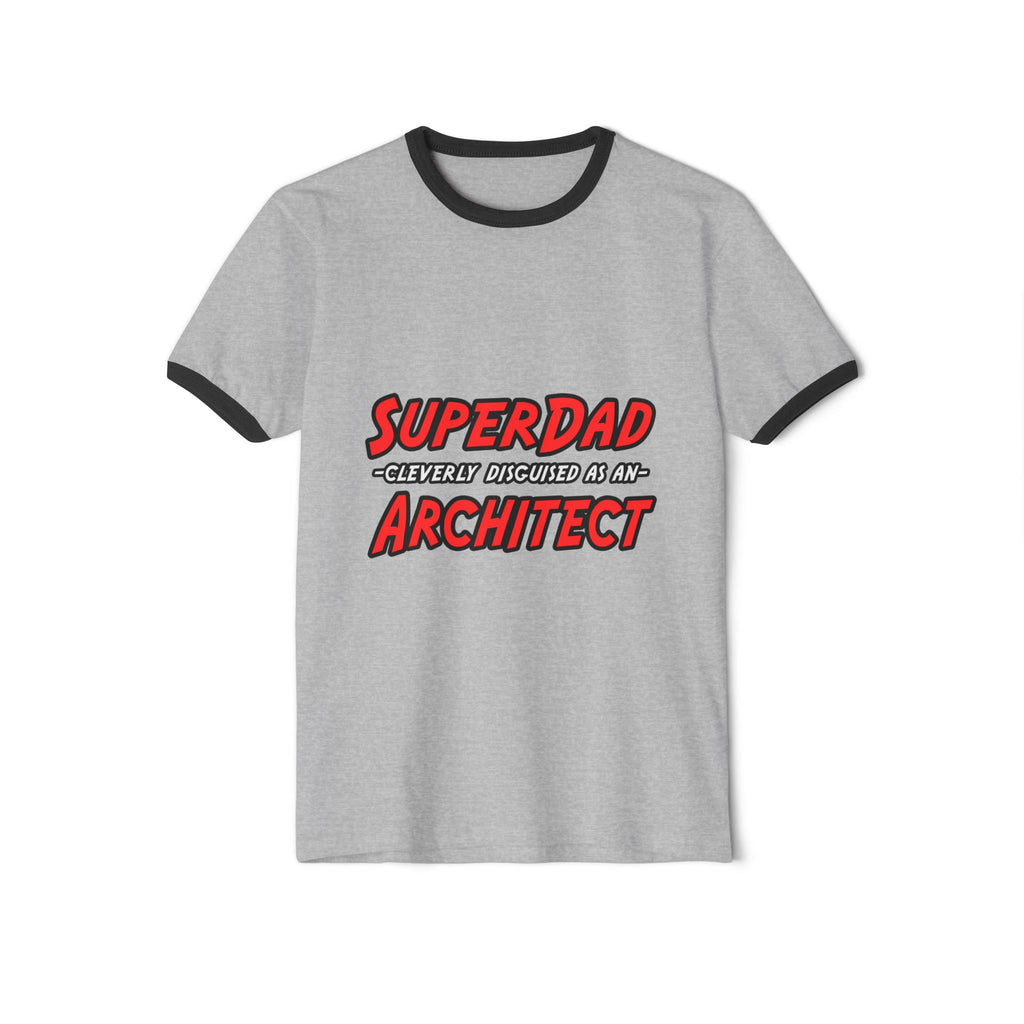 SuperDad...Architect - Unisex Cotton Ringer T-Shirt