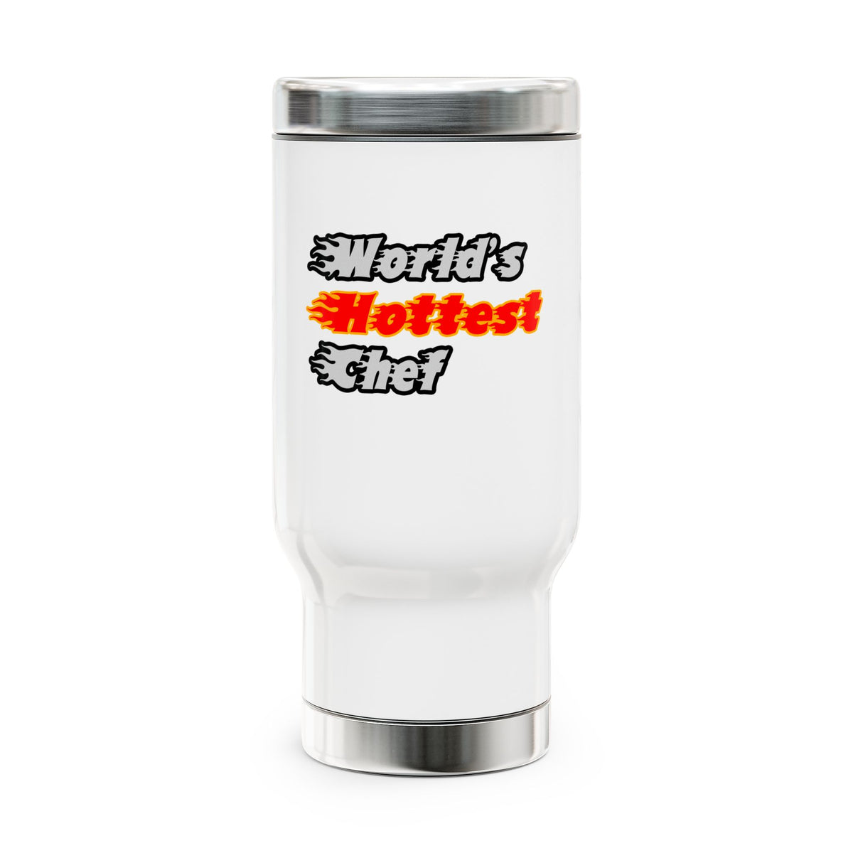 World's Hottest Chef - Stainless Steel Travel Mug with Handle, 14oz