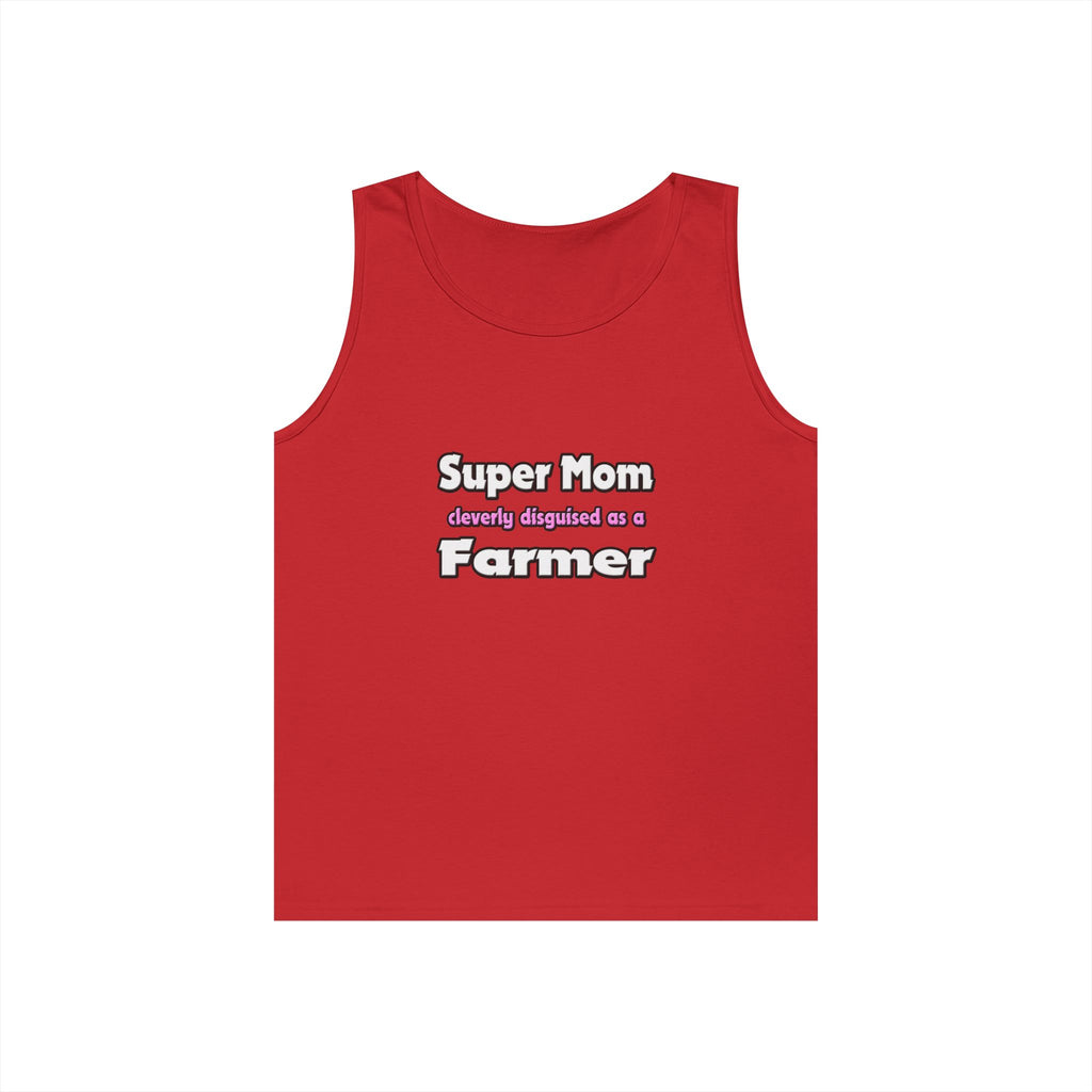 Super Mom ... Farmer - Unisex Heavy Cotton Tank Top