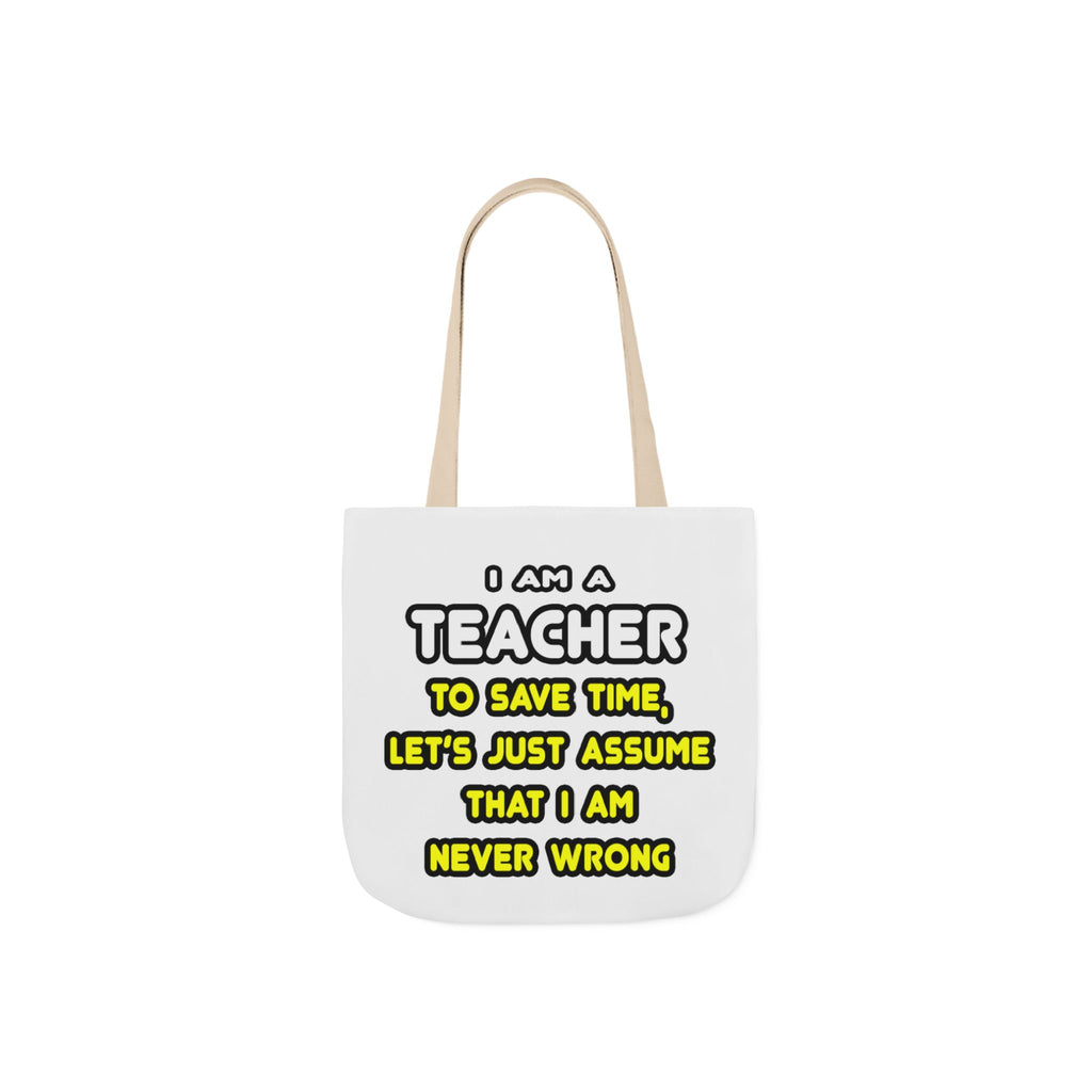 Funny Teacher T Shirts and Gifts - Canvas Tote Bag, 5-Color Straps