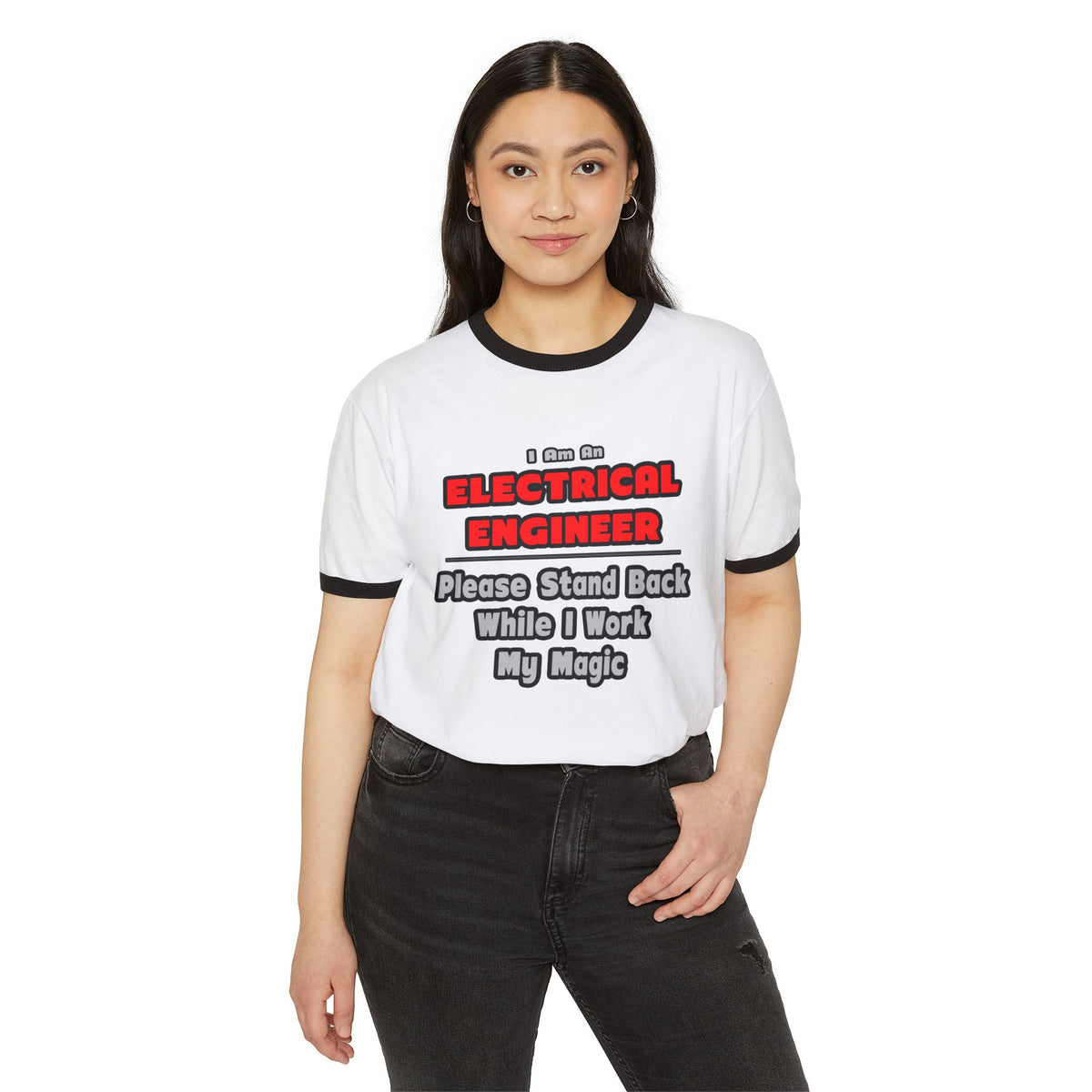 Electrical Engineer...Work My Magic - Unisex Cotton Ringer T-Shirt