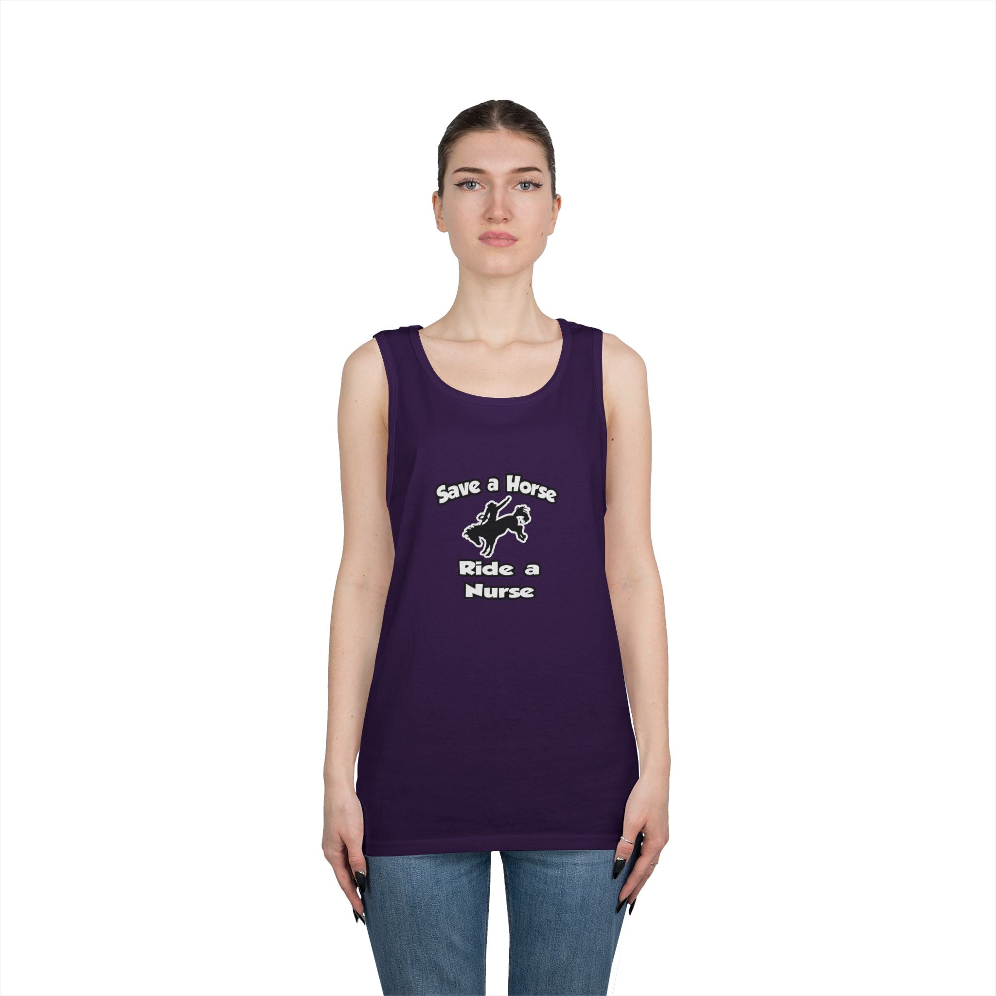 Save a Horse .. Ride a Nurse - Unisex Heavy Cotton Tank Top