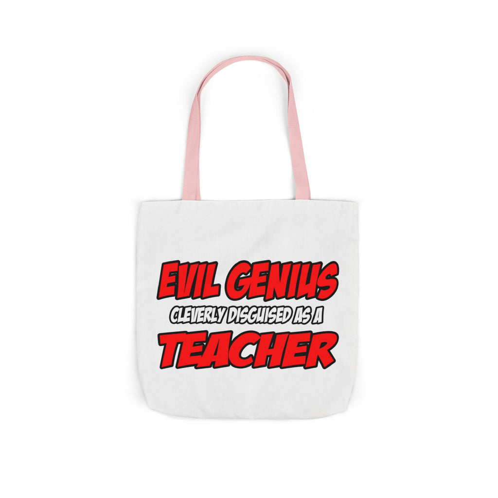 Evil Genius...Teacher - Canvas Tote Bag, 5-Color Straps