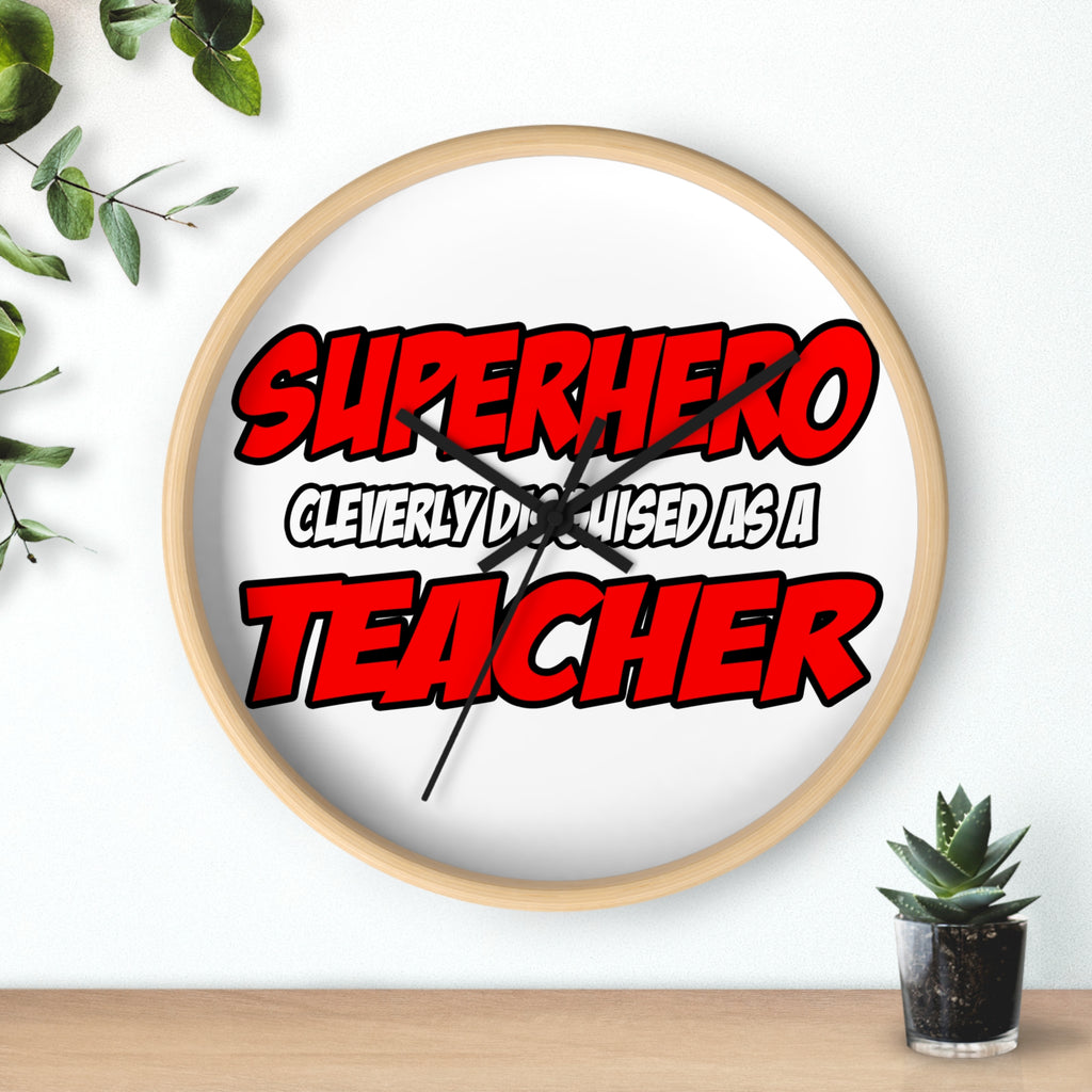 Superhero...Teacher - Wall Clock