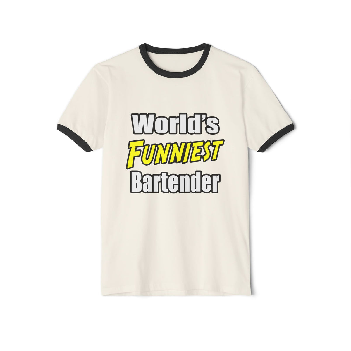 World's Funniest Bartender - Unisex Cotton Ringer T-Shirt