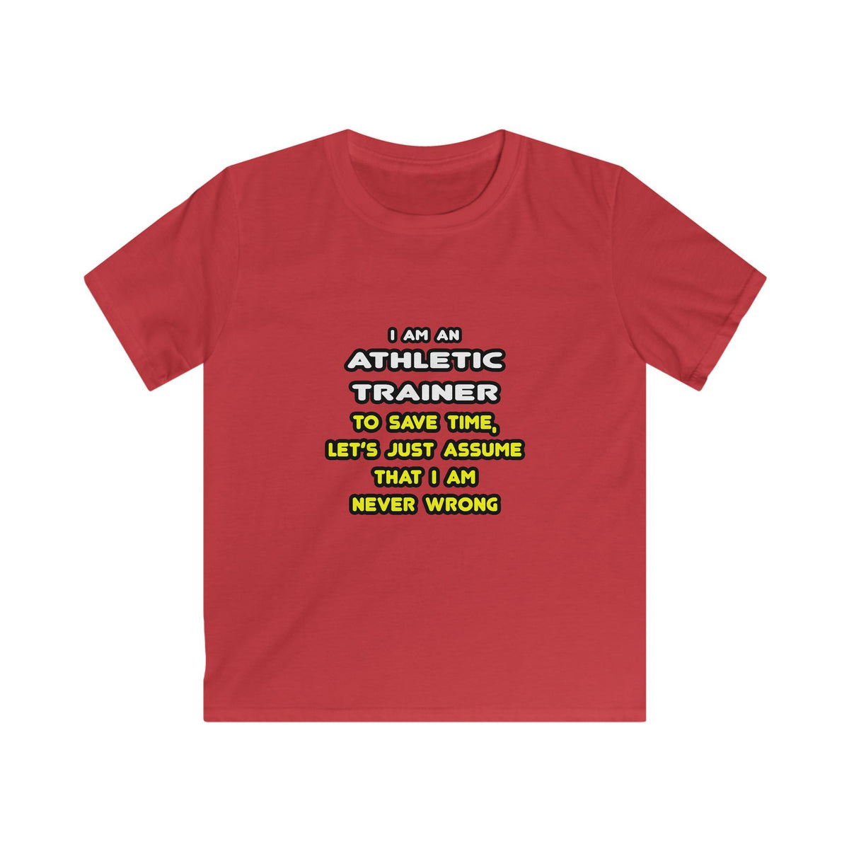 Funny Athletic Trainer T Shirts - Kids Softstyle Tee