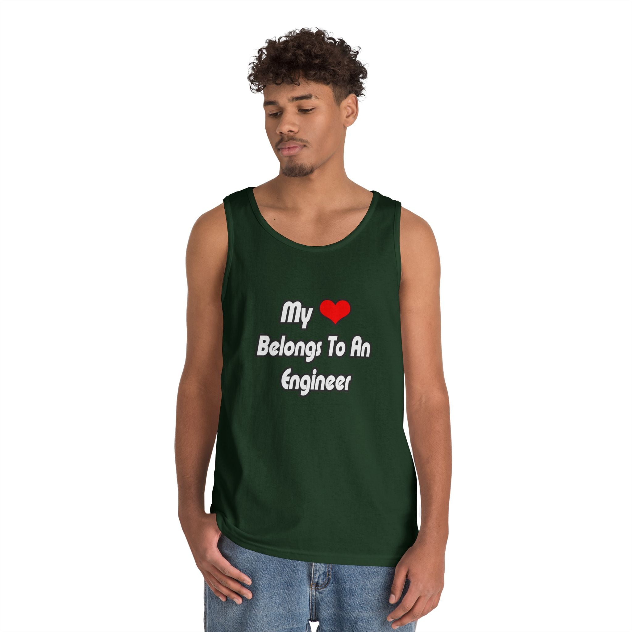 My Heart Belongs To An Engineer - Unisex Heavy Cotton Tank Top