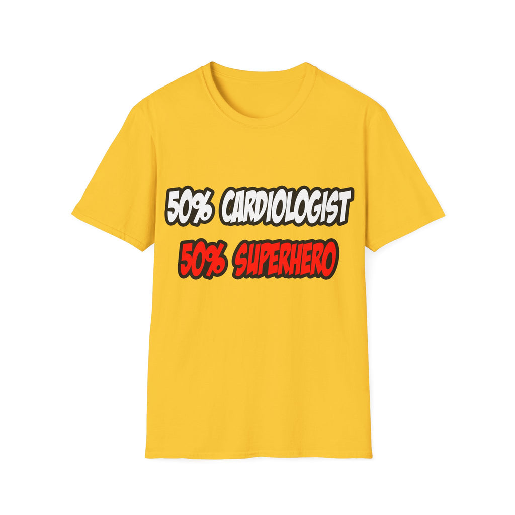 Half Cardiologist...Half Superhero - Unisex Softstyle T-Shirt
