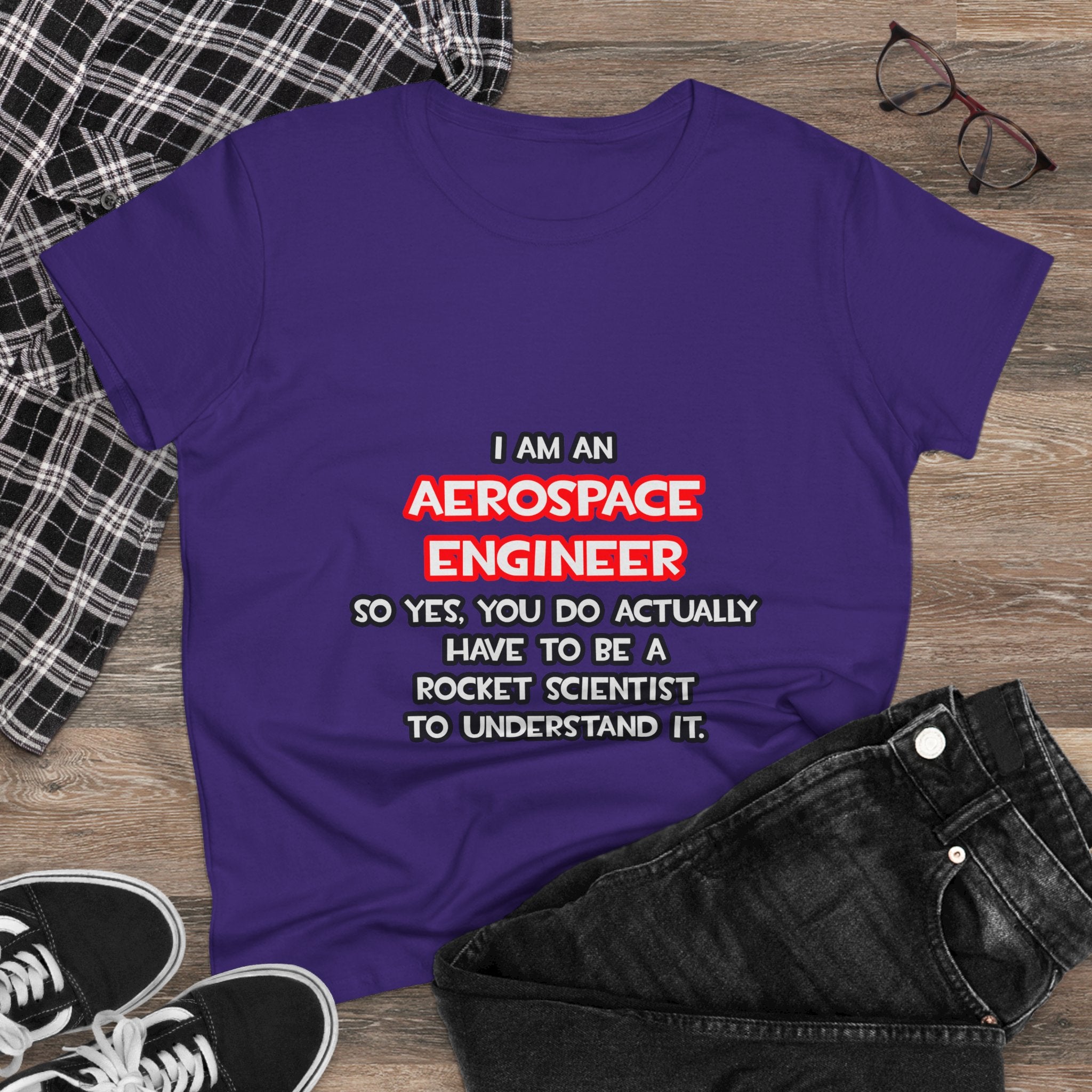 Rocket Scientist .. Funny Aerospace Engineer - Women's Midweight Cotton Tee