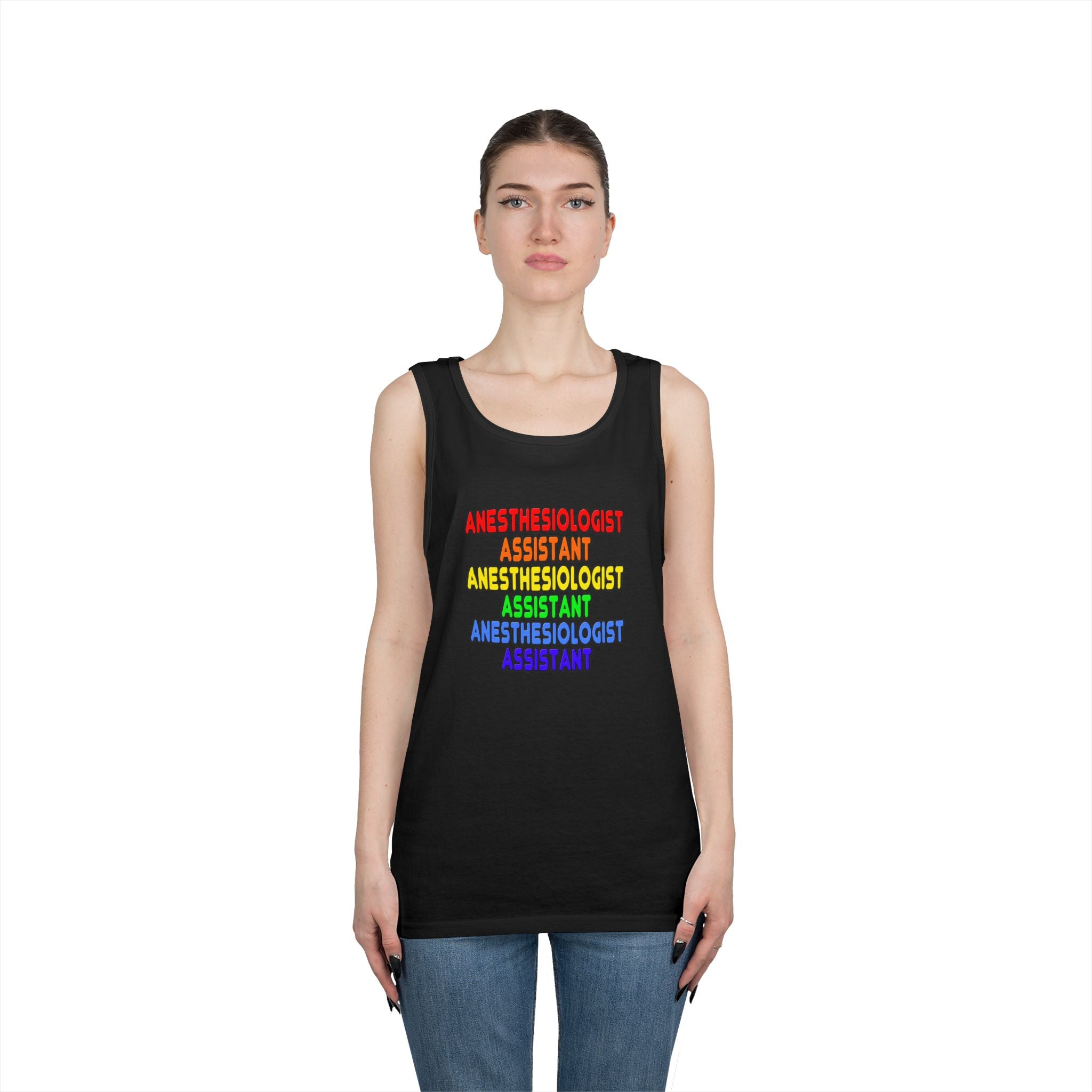Rainbow Anesthesiologist Assistant - Unisex Heavy Cotton Tank Top
