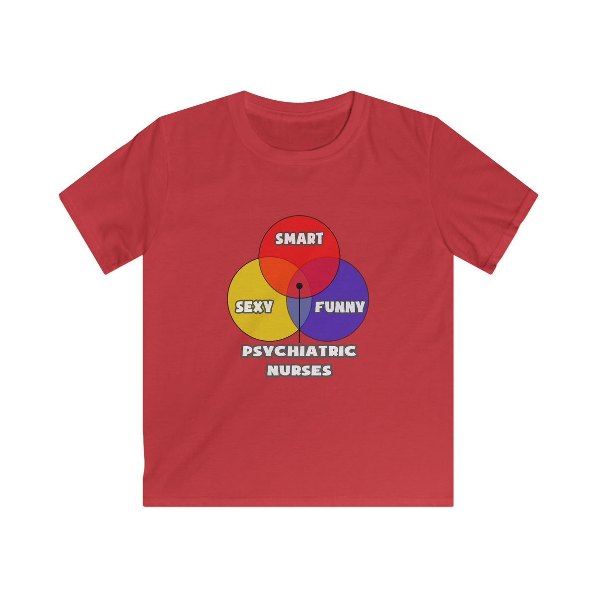 Venn Diagram .. Psychiatric Nurses - Kids Softstyle Tee