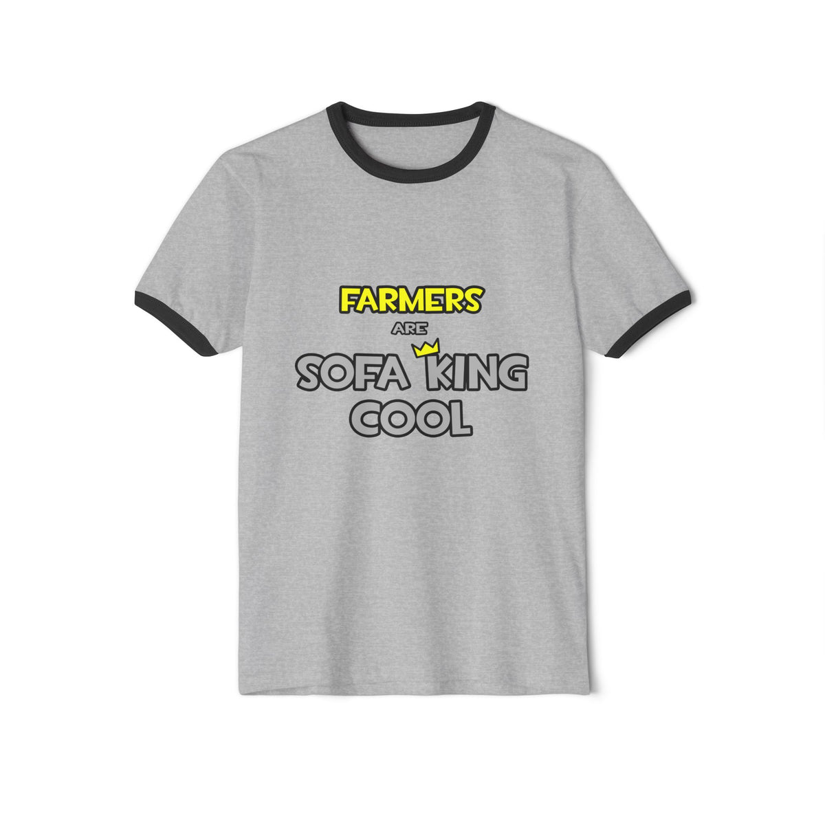 Farmers Are Sofa King Cool - Unisex Cotton Ringer T-Shirt