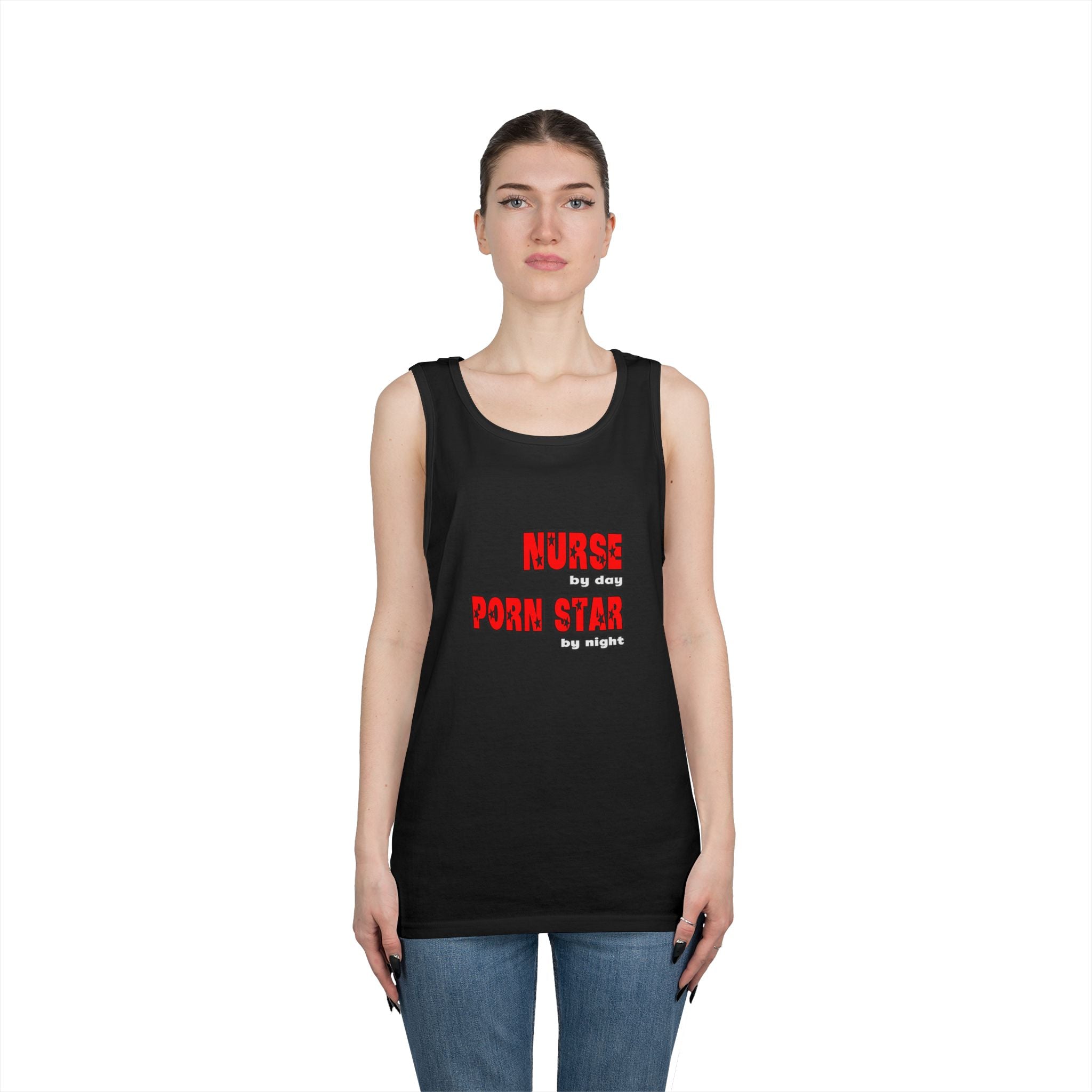 Nurse By Day...Porn Star By Night - Unisex Heavy Cotton Tank Top