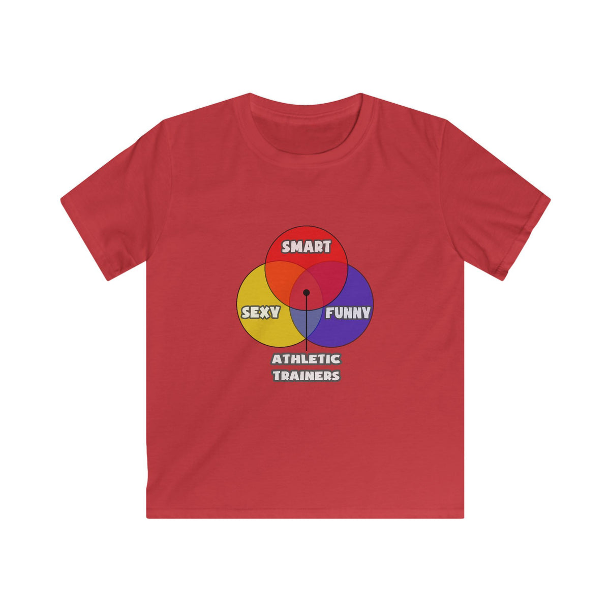 Venn Diagram .. Athletic Trainers - Kids Softstyle Tee
