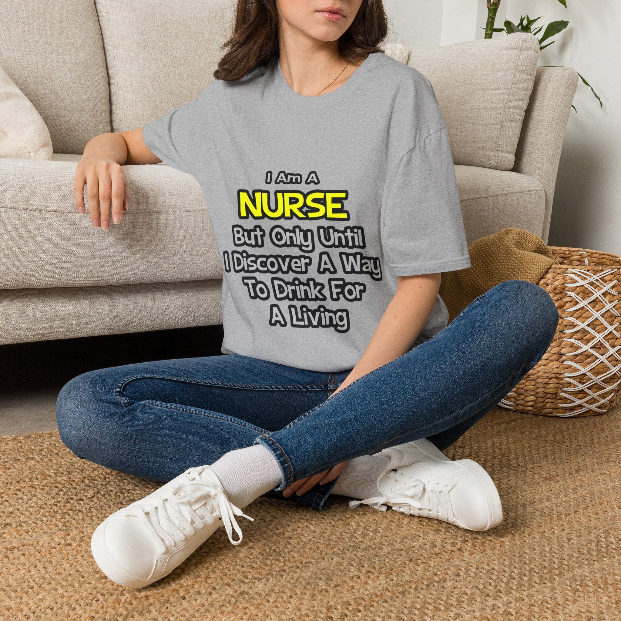 Nurse Joke .. Drink for a Living - Unisex Softstyle T-Shirt