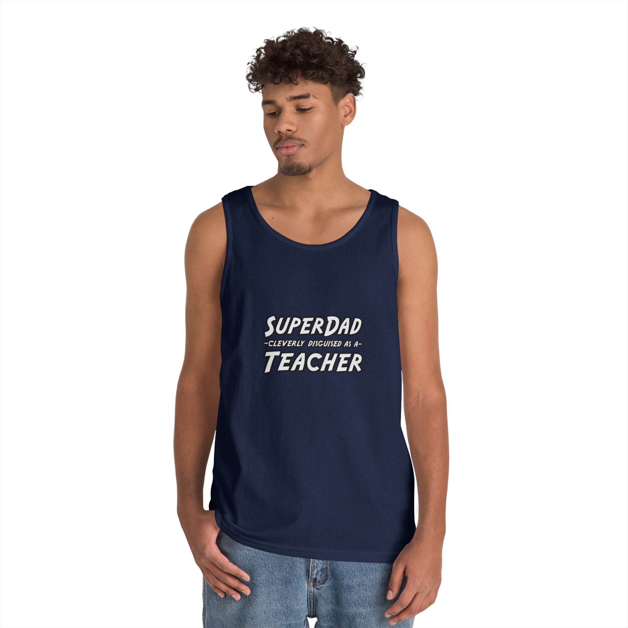 superdad dark teacher - Unisex Heavy Cotton Tank Top