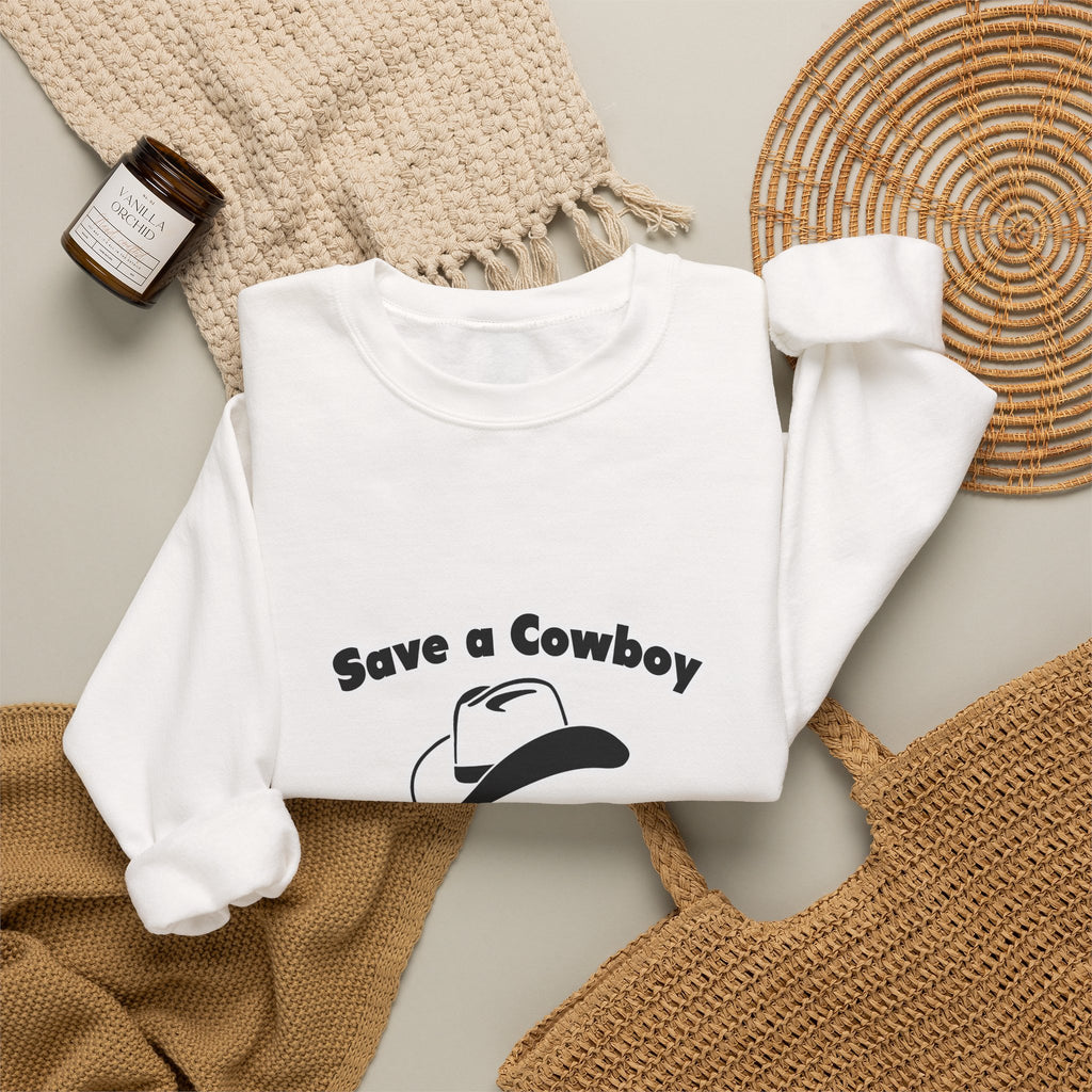 Save a Cowboy .. Ride a Bailiff - Unisex Heavy Blend™ Crewneck Sweatshirt