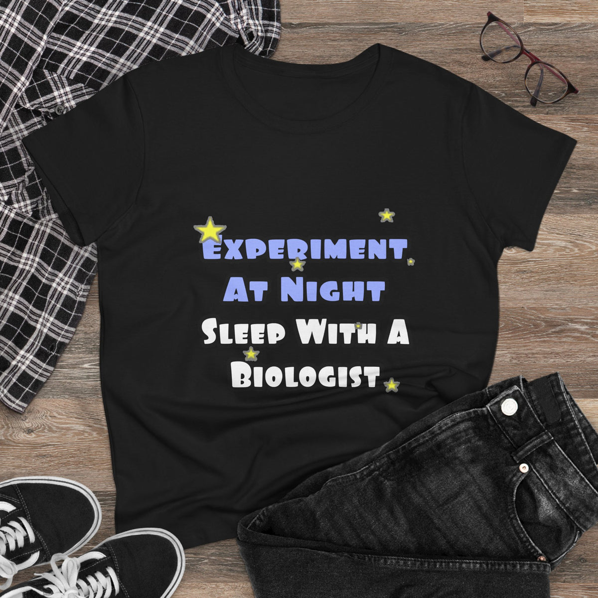 Experiment At Night...Sleep With a Biologist - Women's Midweight Cotton Tee