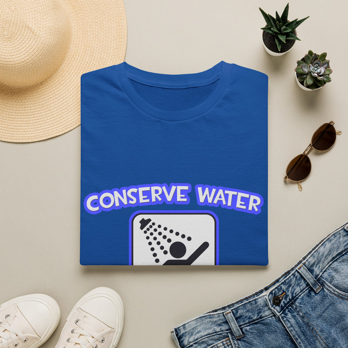 Conserve Water .. Shower With a Teacher - Unisex Softstyle T-Shirt