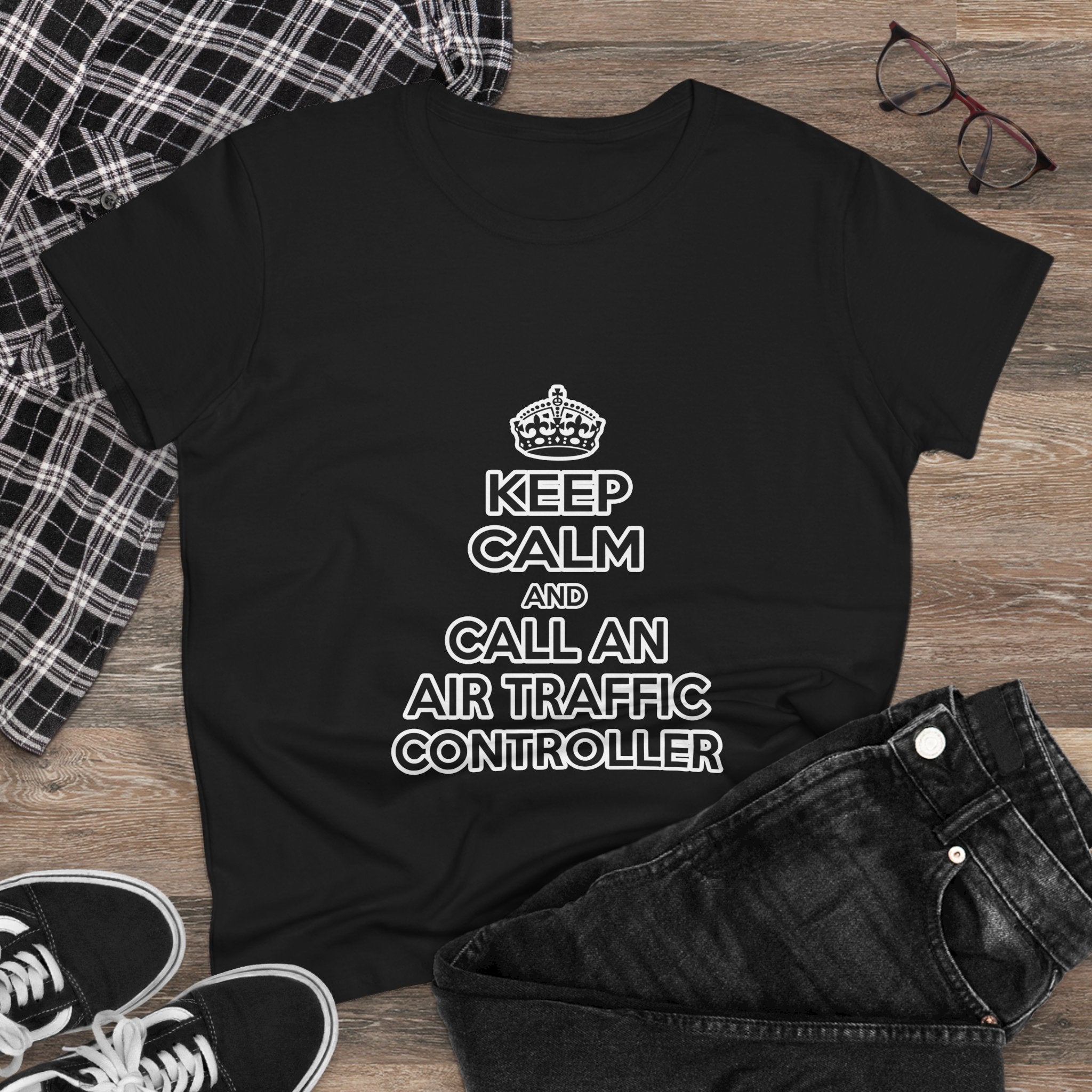 Keep Calm and Call an Air Traffic Controller - Women's Midweight Cotton Tee