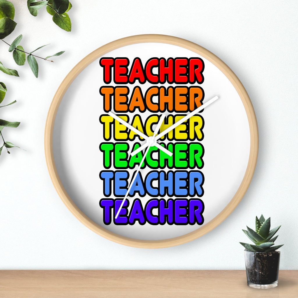 Rainbow Teacher - Wall Clock