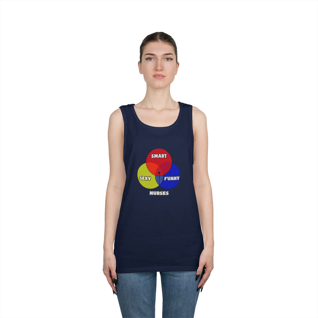 Venn Diagram .. Nurses - Unisex Heavy Cotton Tank Top