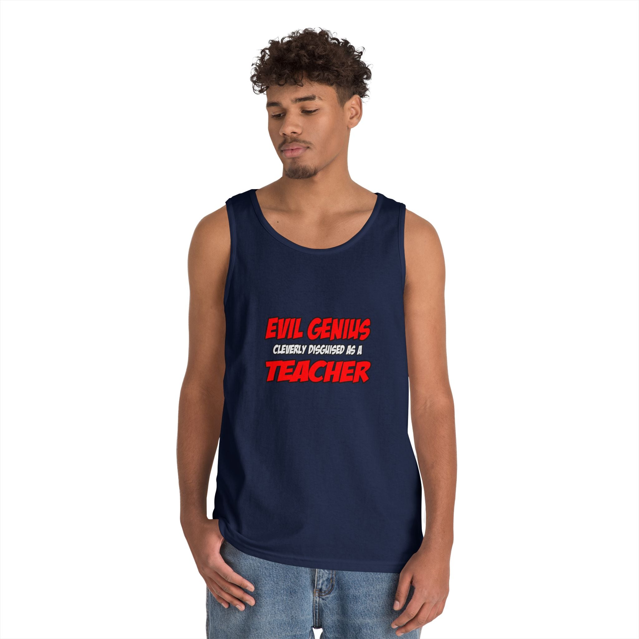 Evil Genius...Teacher - Unisex Heavy Cotton Tank Top
