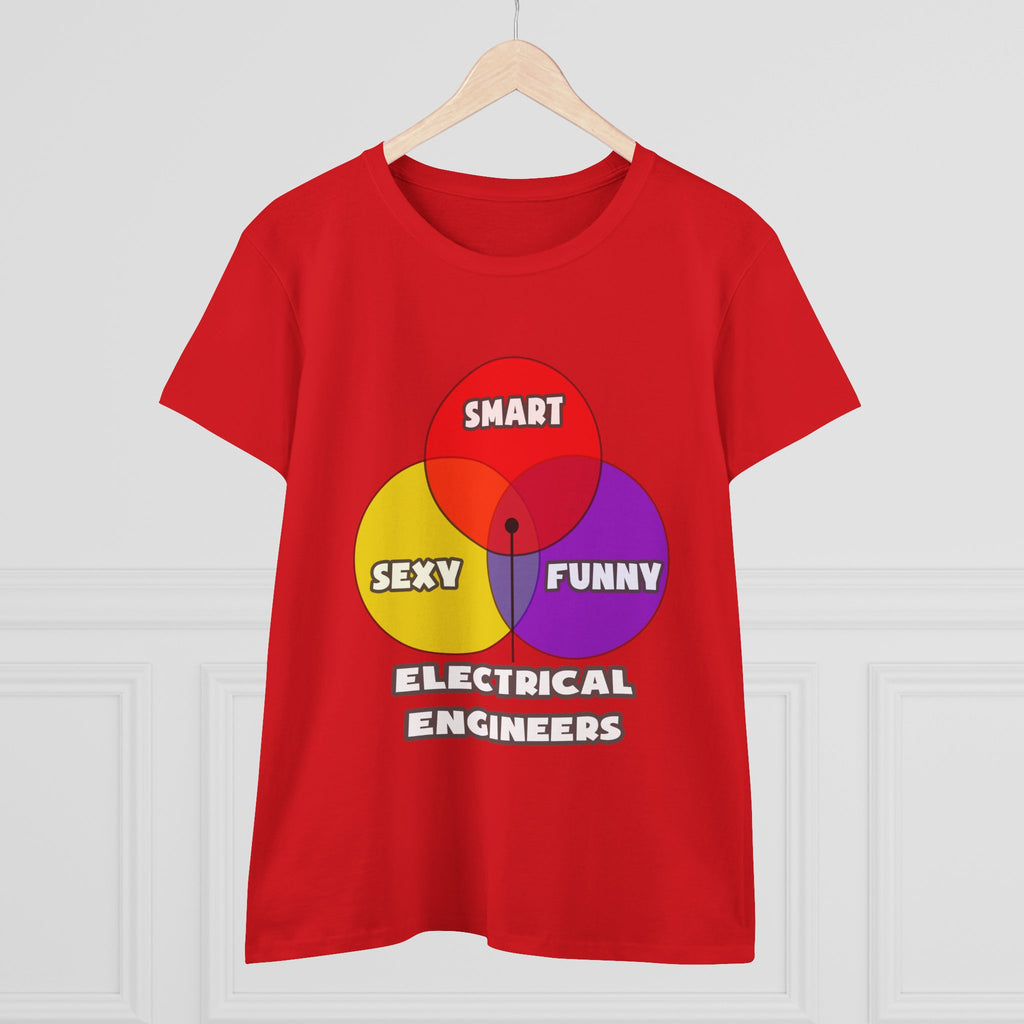 Venn Diagram .. Electrical Engineers - Women's Midweight Cotton Tee