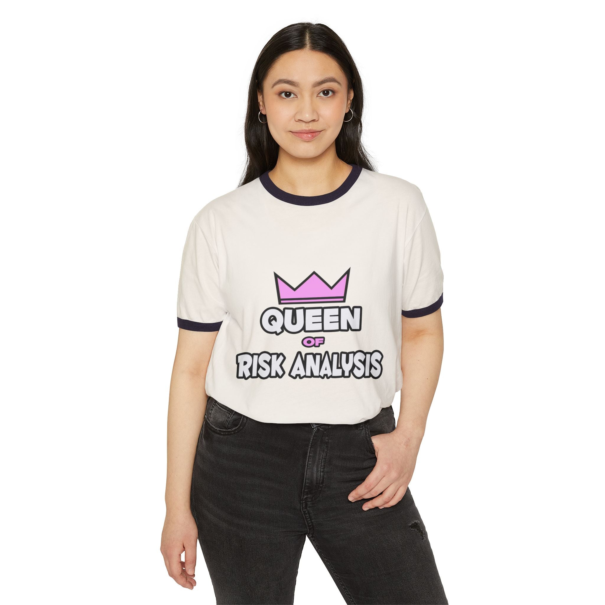 Queen of Risk Analysis - Unisex Cotton Ringer T-Shirt
