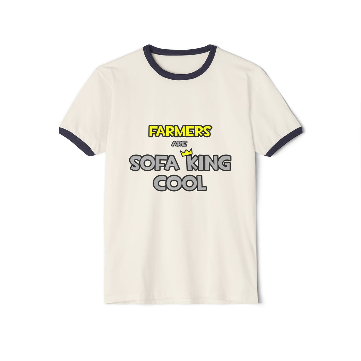 Farmers Are Sofa King Cool - Unisex Cotton Ringer T-Shirt