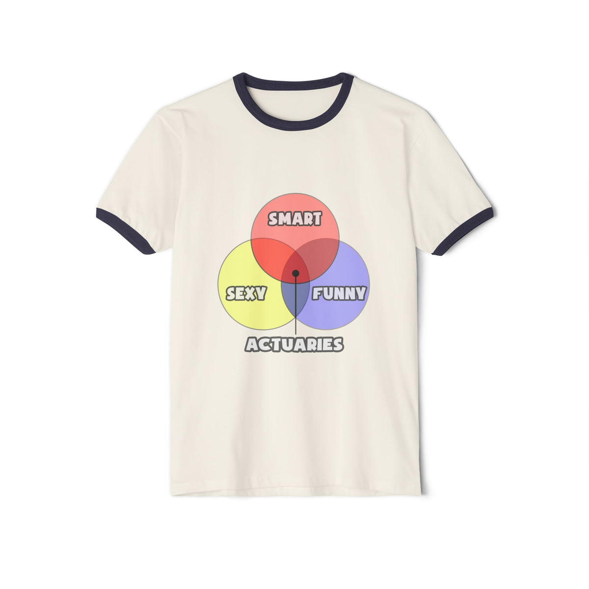 Venn Diagram .. Actuaries - Unisex Cotton Ringer T-Shirt
