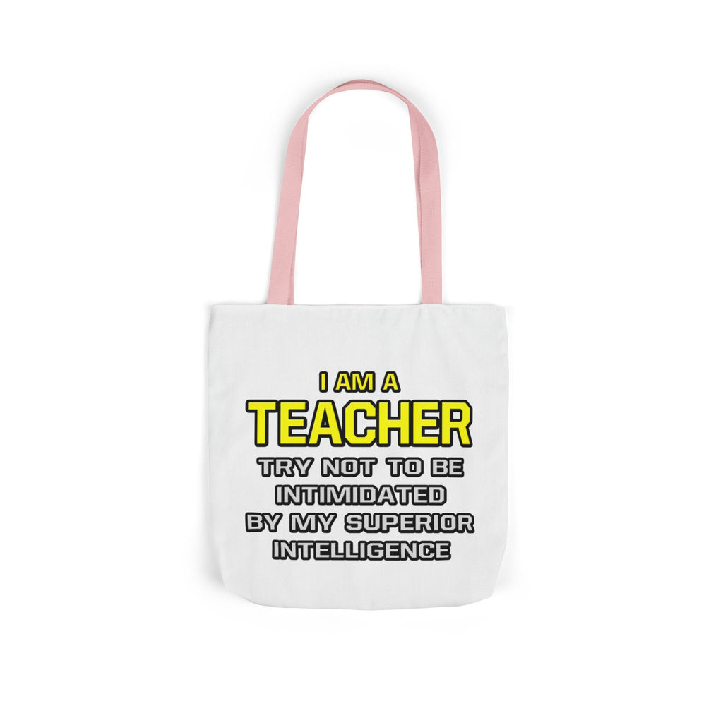 Teacher...Superior Intelligence - Canvas Tote Bag, 5-Color Straps