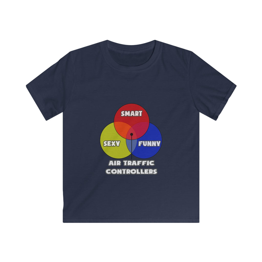 Venn Diagram .. Air Traffic Controllers - Kids Softstyle Tee