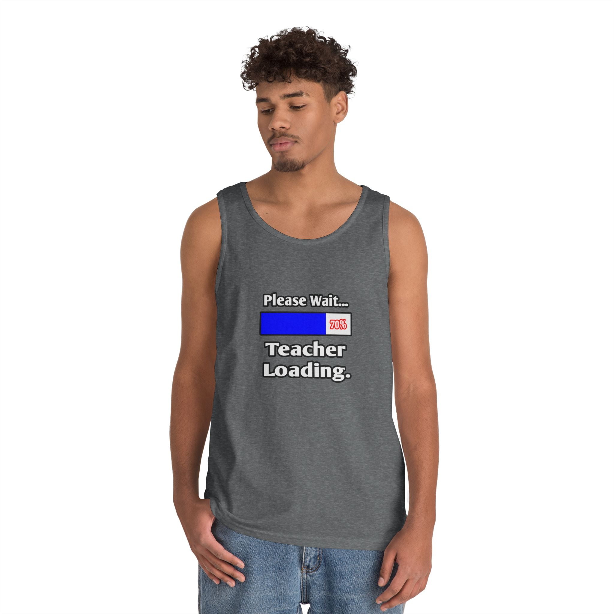 Please Wait...Teacher Loading - Unisex Heavy Cotton Tank Top
