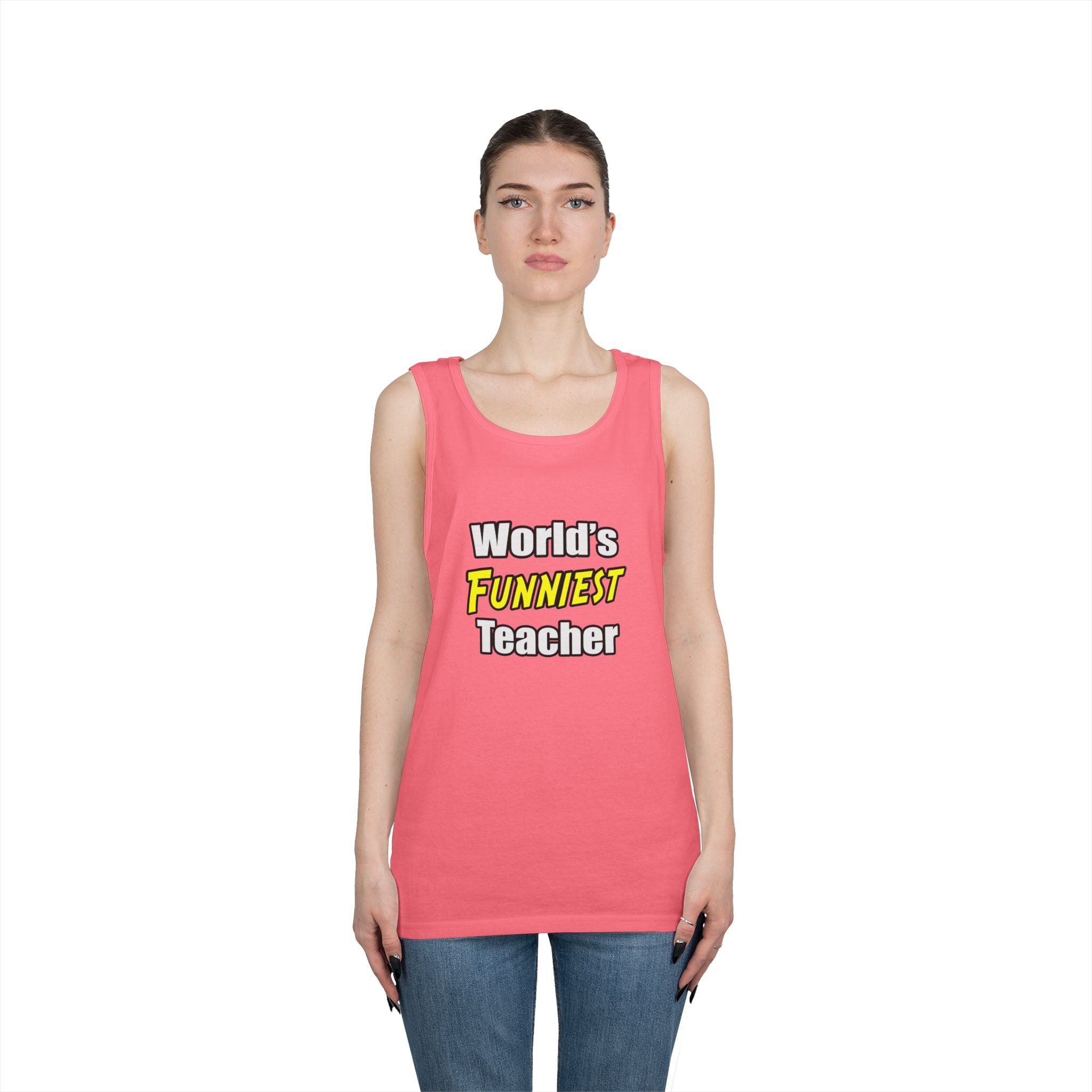World's Funniest Teacher - Unisex Heavy Cotton Tank Top
